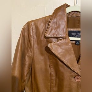 🤎🤎 WILSONS LEATHER - vintage - genuine leather caramel long coat